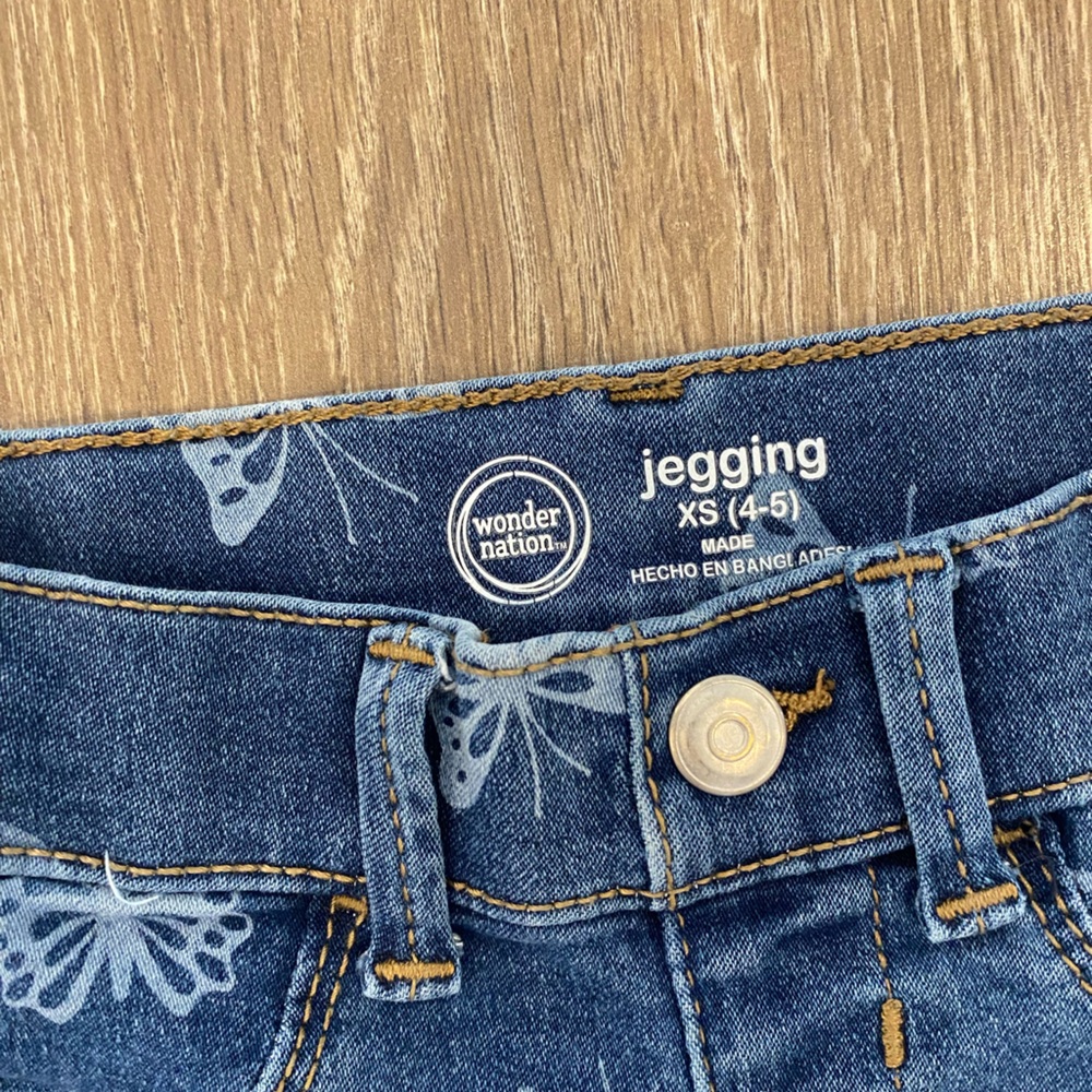 Denim Butterfly Print Jeggings - Picture 2 of 3